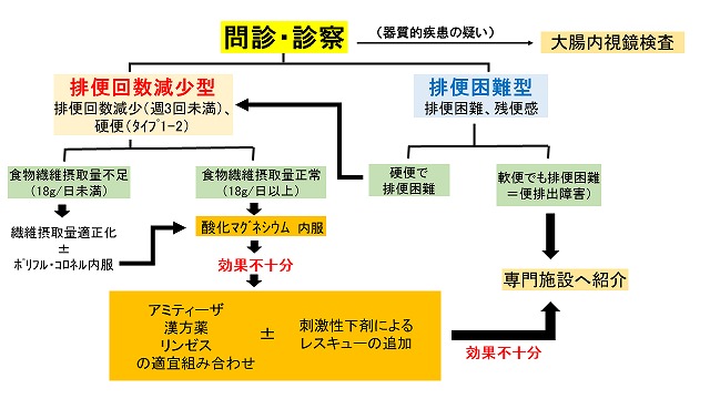 慢性便秘症の診断・治療の流れ